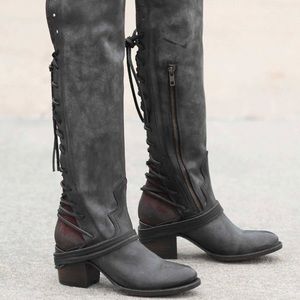 Steve Madden FREEBIRD "Coal" leather boots